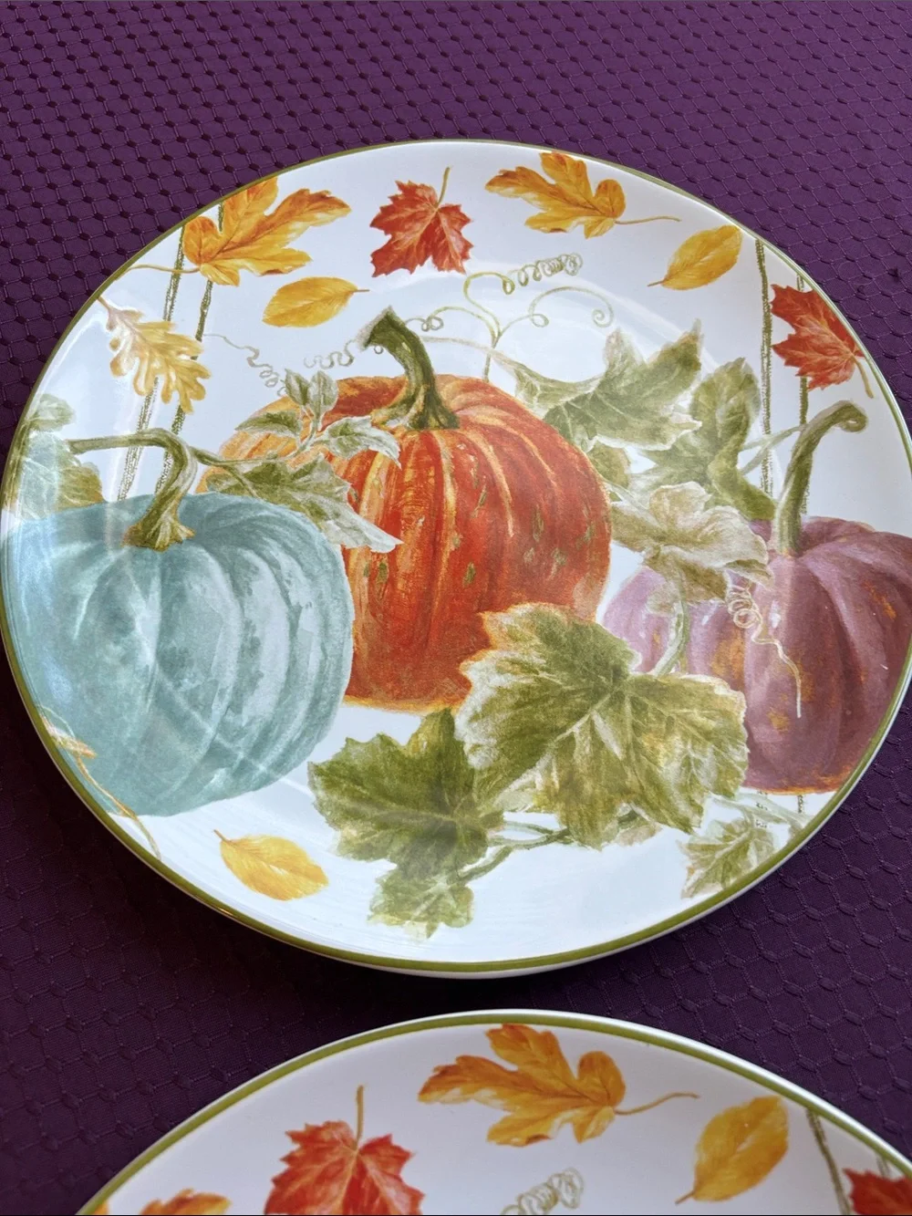 NWOT Certified International “Autumn Harvest” Pumpkin Dinner Plates - Set of 2